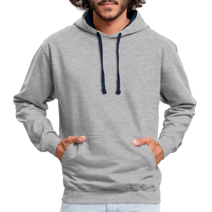 Kontrast-Hoodie in 10 Farben - Grau meliert/Navy