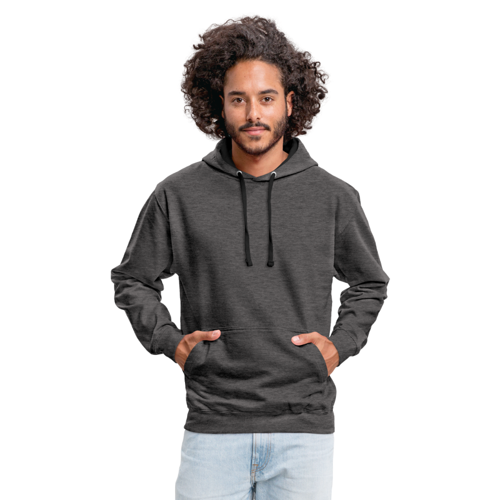 Kontrast-Hoodie in 10 Farben - Anthrazit/Schwarz