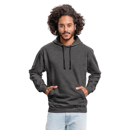 Kontrast-Hoodie in 10 Farben - Anthrazit/Schwarz
