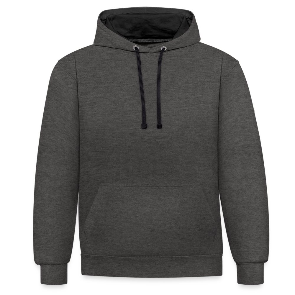 Kontrast-Hoodie in 10 Farben - Anthrazit/Schwarz