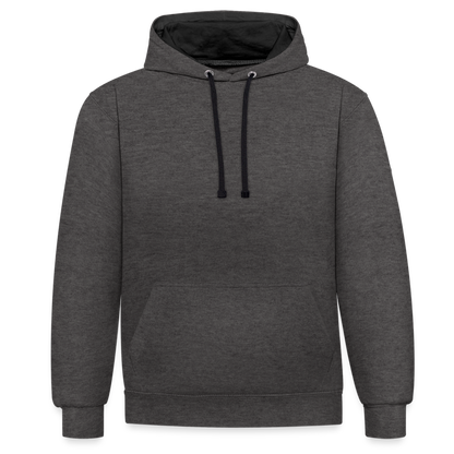 Kontrast-Hoodie in 10 Farben - Anthrazit/Schwarz