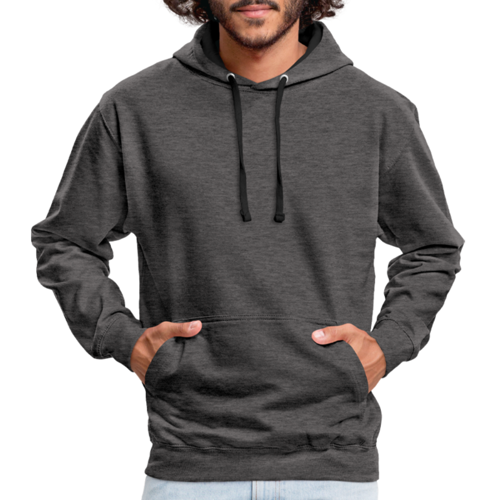 Kontrast-Hoodie in 10 Farben - Anthrazit/Schwarz