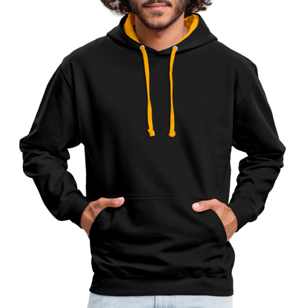 Kontrast-Hoodie in 10 Farben - Schwarz/Gold