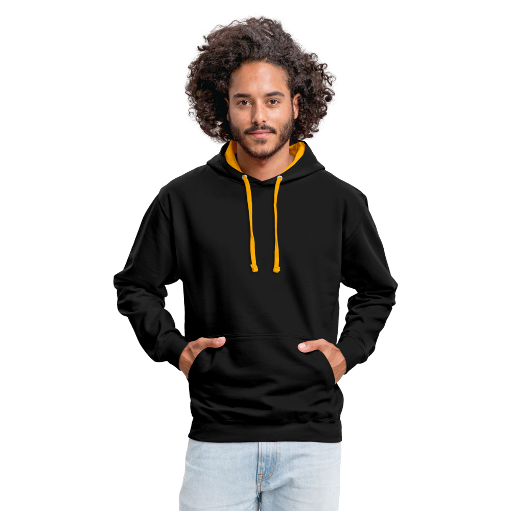 Kontrast-Hoodie in 10 Farben - Schwarz/Gold