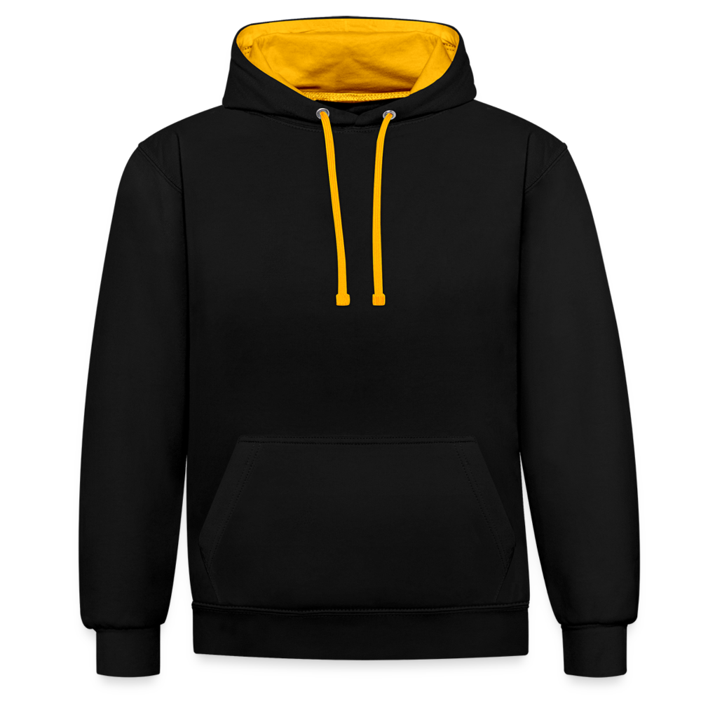 Kontrast-Hoodie in 10 Farben - Schwarz/Gold
