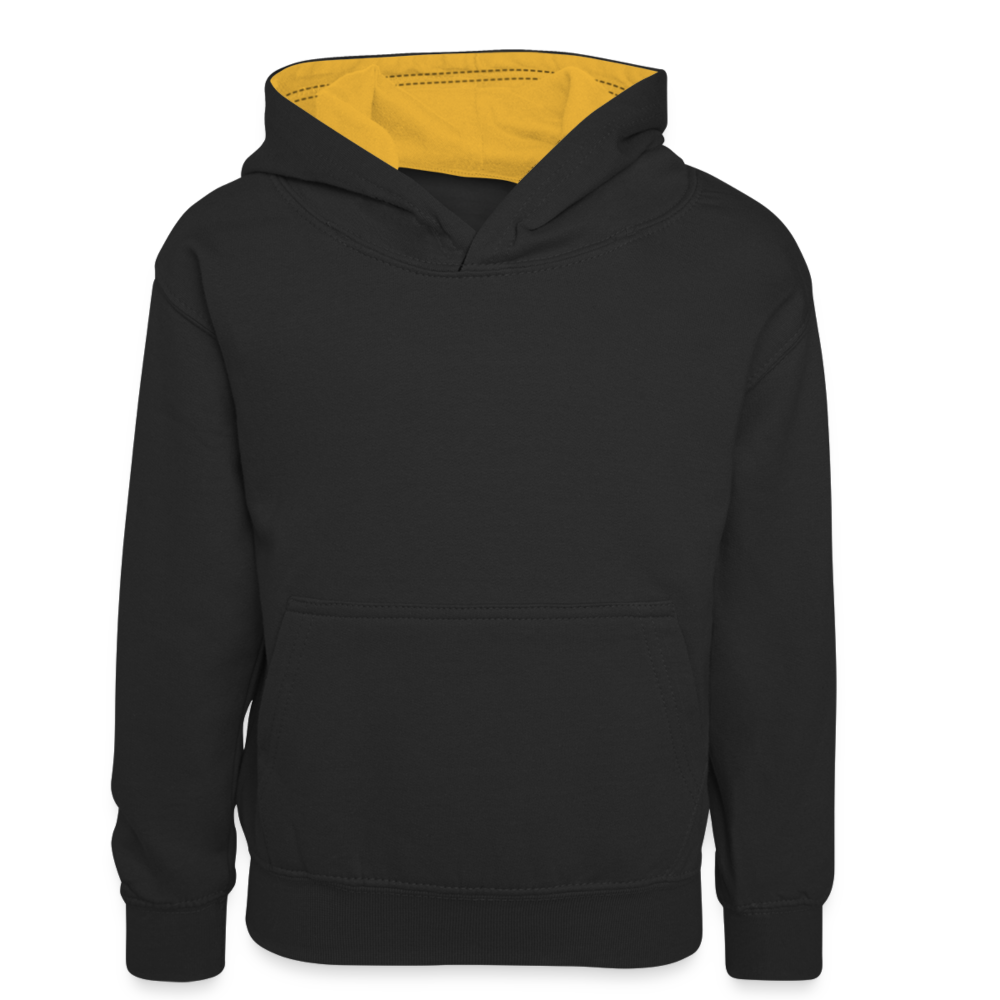 Kinder Kontrast-Hoodie in 5 Farben - Schwarz/Gold