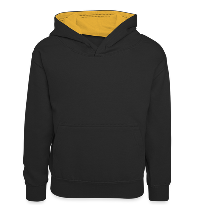 Kinder Kontrast-Hoodie in 5 Farben - Schwarz/Gold