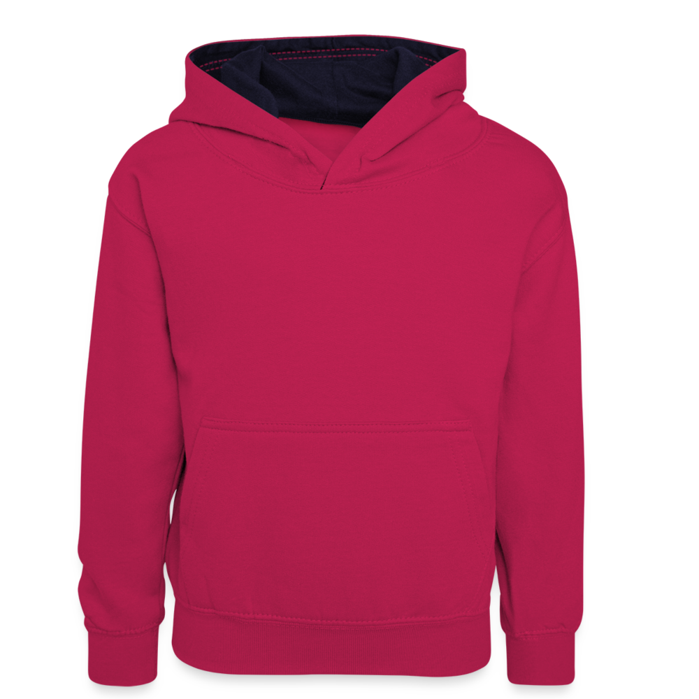 Kinder Kontrast-Hoodie in 5 Farben - Pink/Navy