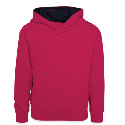 Kinder Kontrast-Hoodie in 5 Farben - Pink/Navy