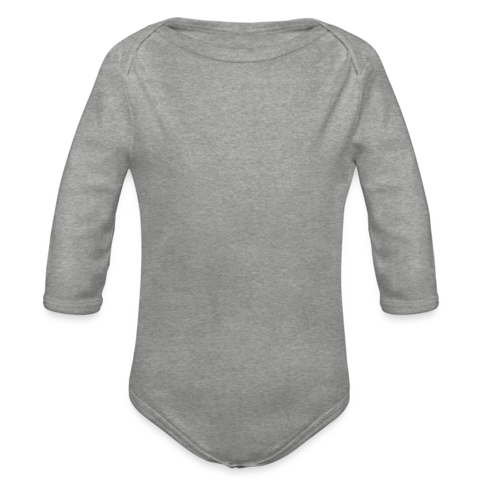 Baby Bio-Langarm-Body in 7 Farben - Grau meliert