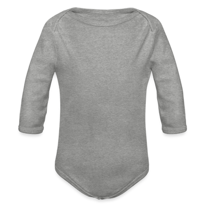 Baby Bio-Langarm-Body in 7 Farben - Grau meliert