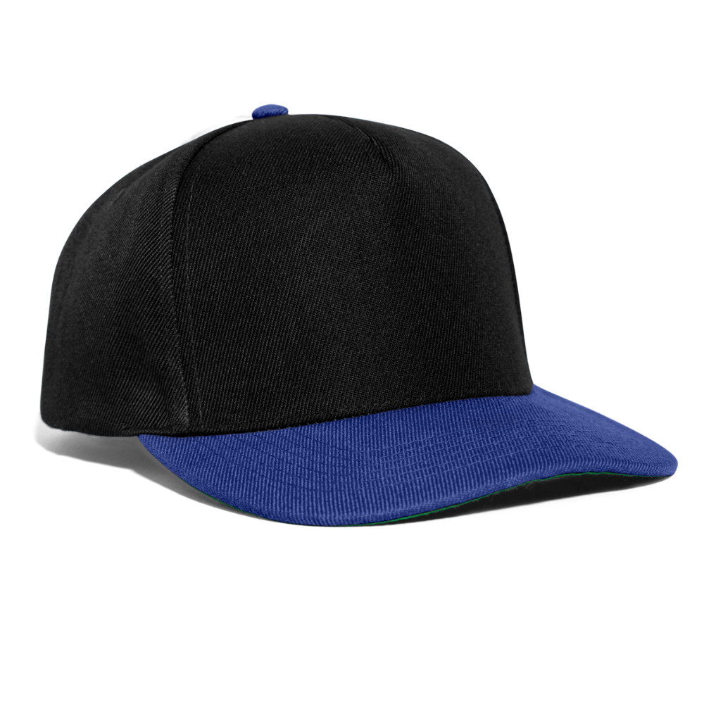 Snapback Cap in 6 Farben - Schwarz/Königsblau
